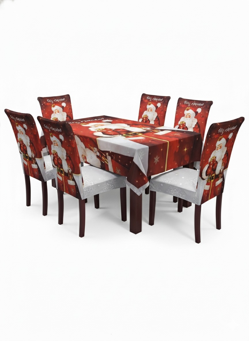 Set mantel + 6 fundas sillas NAVIDAD